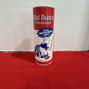 Vintage 1940s Old Dutch Cleanser Tin Carboard Cleaning Advertising Can NOS FULL